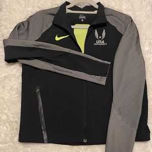 Nike USATF Limited Edition Zip Up Reflective Modern Running Jacket Cropped M
